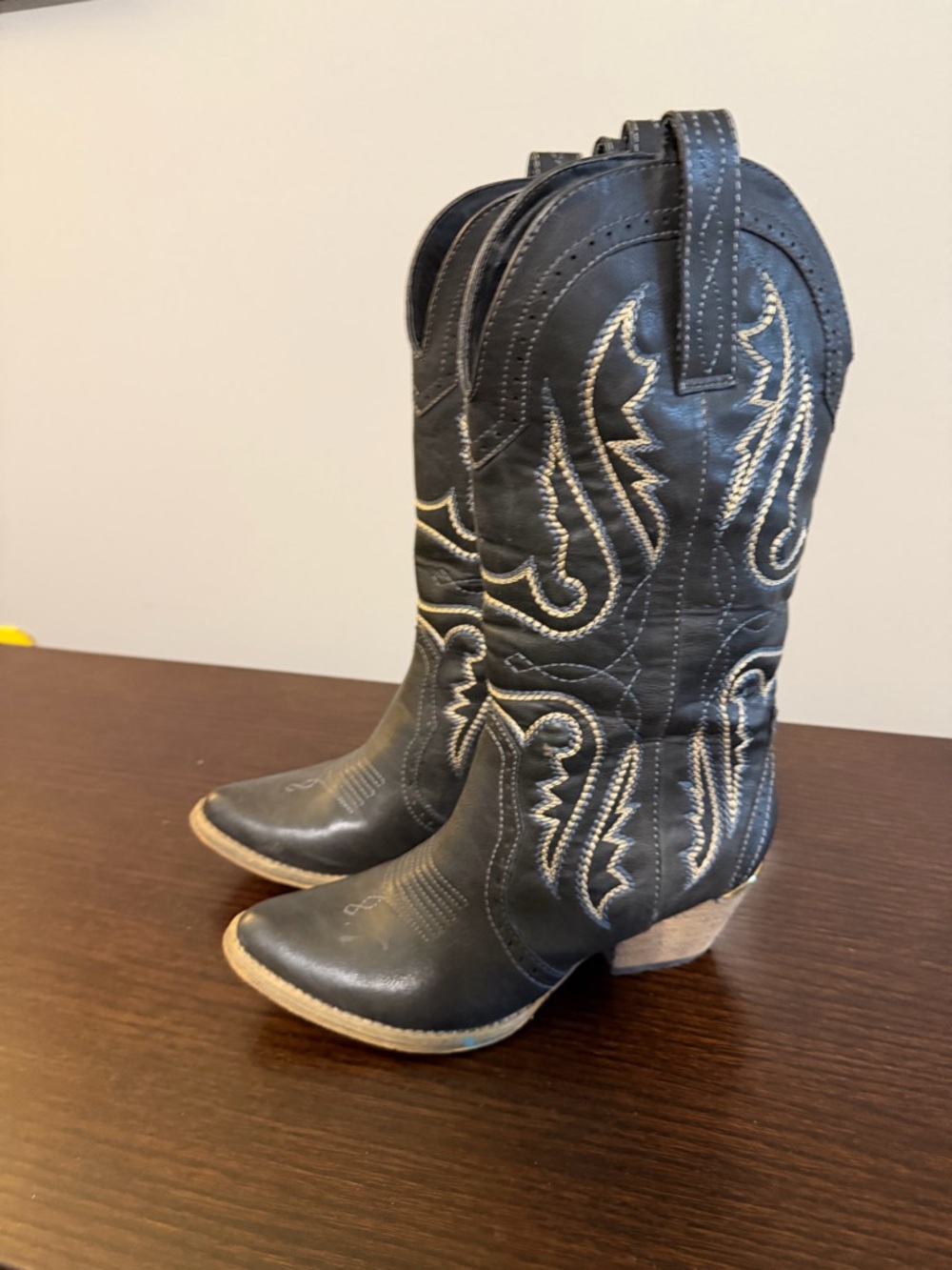 Very Volatile Black Boot with Leopard Print Lining